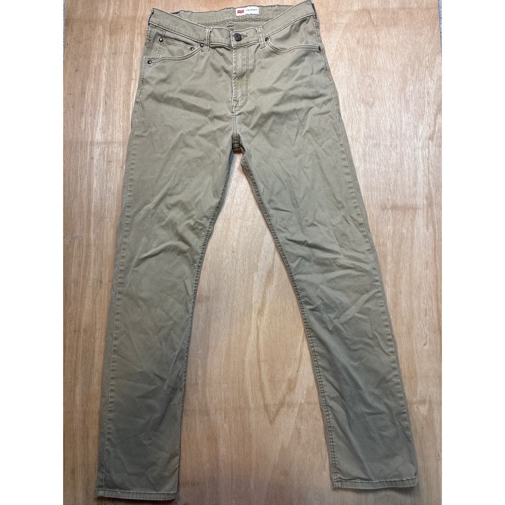 Wrangler Slim Straight Khaki Tan Pants Mens 34x34 Cotton Stretch
